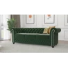 Cleo - Chesterfield 3 sitzer Sofa aus Samt-Stoff mit Holzfüßen