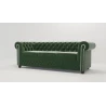 Cleo - Chesterfield 3 sitzer Sofa aus Samt-Stoff mit Holzfüßen