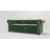 Cleo - Chesterfield 3 sitzer Sofa aus Samt-Stoff mit Holzfüßen