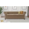 Cleo - Chesterfield 3 sitzer Sofa aus Samt-Stoff mit Holzfüßen