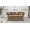 Cleo - Chesterfield 2 sitzer Sofa mit Schlaffunktion aus Samt-Stoff mit Holzfüßen