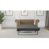 Cleo - Chesterfield 2 sitzer Sofa mit Schlaffunktion aus Samt-Stoff mit Holzfüßen