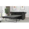 Cleo - Chesterfield 2 sitzer Sofa mit Schlaffunktion aus Samt-Stoff mit Holzfüßen