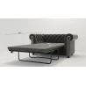 Cleo - Chesterfield 2 sitzer Sofa mit Schlaffunktion aus Samt-Stoff mit Holzfüßen