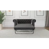 Cleo - Chesterfield 2 sitzer Sofa mit Schlaffunktion aus Samt-Stoff mit Holzfüßen