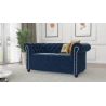 Cleo - Chesterfield 2 sitzer Sofa mit Schlaffunktion aus Samt-Stoff mit Holzfüßen