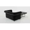 Cleo - Chesterfield 2 sitzer Sofa mit Schlaffunktion aus Samt-Stoff mit Holzfüßen