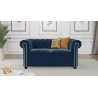 Cleo - Chesterfield 2 sitzer Sofa mit Schlaffunktion aus Samt-Stoff mit Holzfüßen