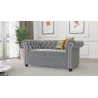 Cleo - Chesterfield 2 sitzer Sofa mit Schlaffunktion aus Samt-Stoff mit Holzfüßen