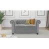 Cleo - Chesterfield 2 sitzer Sofa mit Schlaffunktion aus Samt-Stoff mit Holzfüßen