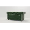 Cleo - Chesterfield 2 sitzer Sofa mit Schlaffunktion aus Samt-Stoff mit Holzfüßen