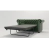 Cleo - Chesterfield 2 sitzer Sofa mit Schlaffunktion aus Samt-Stoff mit Holzfüßen