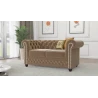 Cleo - Chesterfield 2 sitzer Sofa aus Samt-Stoff mit Holzfüßen