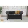 Cleo - Chesterfield 2 sitzer Sofa aus Samt-Stoff mit Holzfüßen
