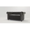 Cleo - Chesterfield 2 sitzer Sofa aus Samt-Stoff mit Holzfüßen