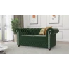 Cleo - Chesterfield 2 sitzer Sofa aus Samt-Stoff mit Holzfüßen