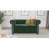 Cleo - Chesterfield 2 sitzer Sofa aus Samt-Stoff mit Holzfüßen