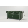 Cleo - Chesterfield 2 sitzer Sofa aus Samt-Stoff mit Holzfüßen