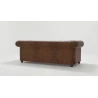 Wilhelm - Chesterfield 3 sitzer Sofa mit Schlaffunktion aus Vintage Optik Microfaser mit Holzfüßen