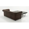 Wilhelm - Chesterfield 3 sitzer Sofa mit Schlaffunktion aus Vintage Optik Microfaser mit Holzfüßen