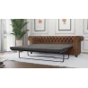 Wilhelm - Chesterfield 3 sitzer Sofa mit Schlaffunktion aus Vintage Optik Microfaser mit Holzfüßen