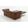 Wilhelm - Chesterfield 3 sitzer Sofa mit Schlaffunktion aus Vintage Optik Microfaser mit Holzfüßen