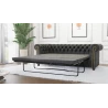 Wilhelm - Chesterfield 3 sitzer Sofa aus Vintage Optik Microfaser mit Holzfüßen