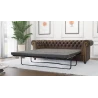 Wilhelm - Chesterfield 3 sitzer Sofa aus Vintage Optik Microfaser mit Holzfüßen