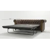 Wilhelm - Chesterfield 3 sitzer Sofa aus Vintage Optik Microfaser mit Holzfüßen