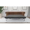Wilhelm - Chesterfield 3 sitzer Sofa aus Vintage Optik Microfaser mit Holzfüßen