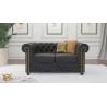 Wilhelm - Chesterfield 2 sitzer Sofa mit Schlaffunktion aus Vintage Optik Microfaser mit Holzfüßen