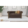 Wilhelm - Chesterfield 2 sitzer Sofa mit Schlaffunktion aus Vintage Optik Microfaser mit Holzfüßen