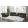 Wilhelm - Chesterfield 2 sitzer Sofa aus Vintage Optik Microfaser mit Holzfüßen