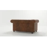 Wilhelm - Chesterfield 2 sitzer Sofa aus Vintage Optik Microfaser mit Holzfüßen
