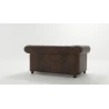 Wilhelm - Chesterfield 2 sitzer Sofa aus Vintage Optik Microfaser mit Holzfüßen