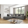 Norbert - Modulare Ecksofa in Samt-Stoff mit Rücken und Lendenkissen