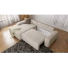Rowan - Ecksofa mit Schlaffunktion und Bettkasten in Cord-Stoff schöner Sitzkomfort