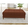 Maya - Ecksofa mit Schlaffunktion und Hocker mit Braun Holzfüßen im skandinavischen Stil aus Cord-Stoff