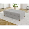 Maya - Ecksofa mit Schlaffunktion und Hocker mit Braun Holzfüßen im skandinavischen Stil aus Cord-Stoff