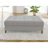 Maya - Ecksofa mit Schlaffunktion und Hocker mit Braun Holzfüßen im skandinavischen Stil aus Cord-Stoff