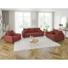 Maya - Sofa 2 sitzer mit Braun Holzfüßen im skandinavischen Stil aus Cord-Stoff