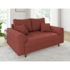 Maya - Sofa 2 sitzer mit Braun Holzfüßen im skandinavischen Stil aus Cord-Stoff