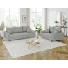 Maya - Sofa 2 sitzer mit Braun Holzfüßen im skandinavischen Stil aus Cord-Stoff