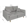 Maya - Sofa 2 sitzer mit Braun Holzfüßen im skandinavischen Stil aus Cord-Stoff