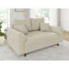Maya - Sofa 2 sitzer mit Braun Holzfüßen im skandinavischen Stil aus Cord-Stoff