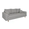Maya - Sofa 3 sitzer mit Braun Holzfüßen im skandinavischen Stil aus Cord-Stoff