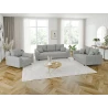 Maya - Sofa 3 sitzer mit Braun Holzfüßen im skandinavischen Stil aus Cord-Stoff