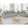 Maya - Sofa 3 sitzer mit Braun Holzfüßen im skandinavischen Stil aus Cord-Stoff