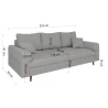 Maya - Sofa 3 sitzer mit Braun Holzfüßen im skandinavischen Stil aus Cord-Stoff