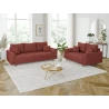 Maya - Sofa 3 sitzer mit Braun Holzfüßen im skandinavischen Stil aus Cord-Stoff
